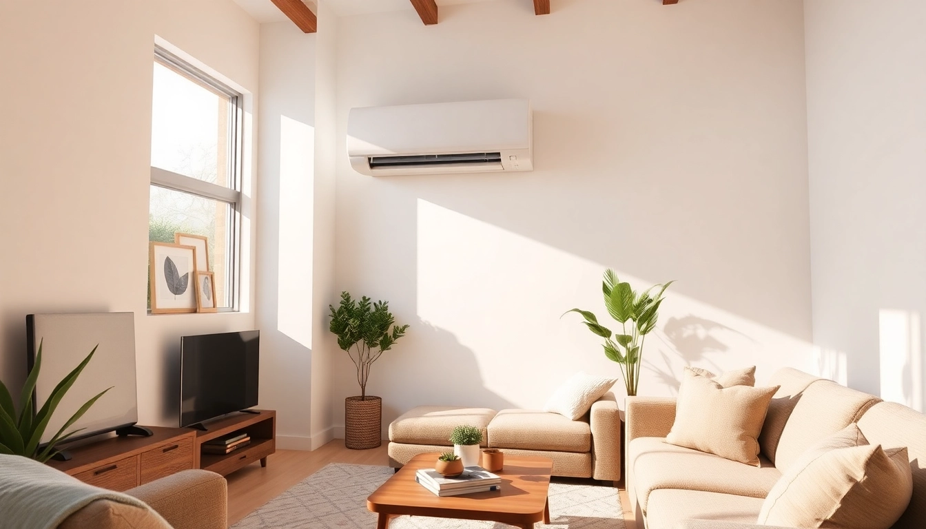 Install a mitsubishi mini split ac in a stylish home environment, showcasing comfort and efficiency.