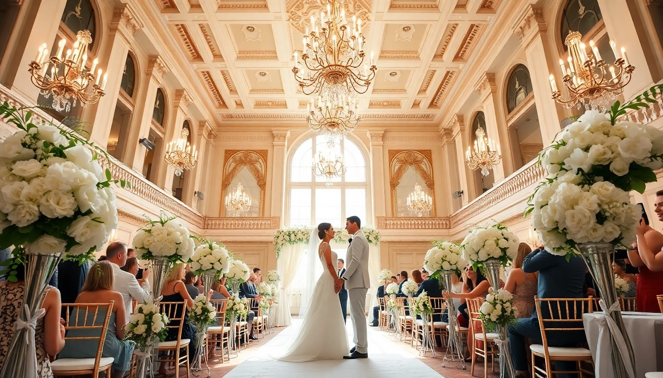 Experience the elegance of the Best Wedding Venue Jacksonville with a stunning bridal couple in a grand setting.