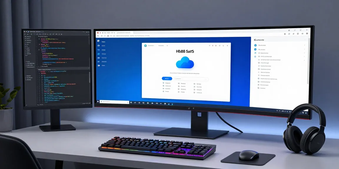 Hb88 SaaS platform interface in a modern developer workspace showcasing cloud computing and AI technology.