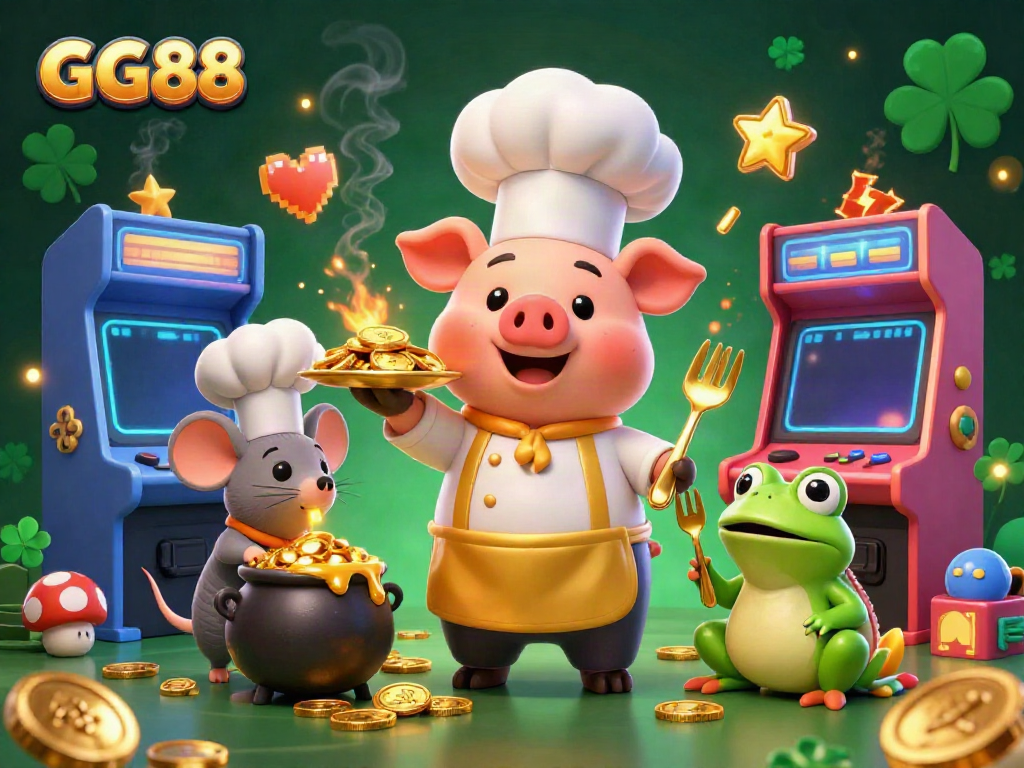 Engage with GG88's world of exciting casino games, featuring vibrant 3D characters and golden rewards.
