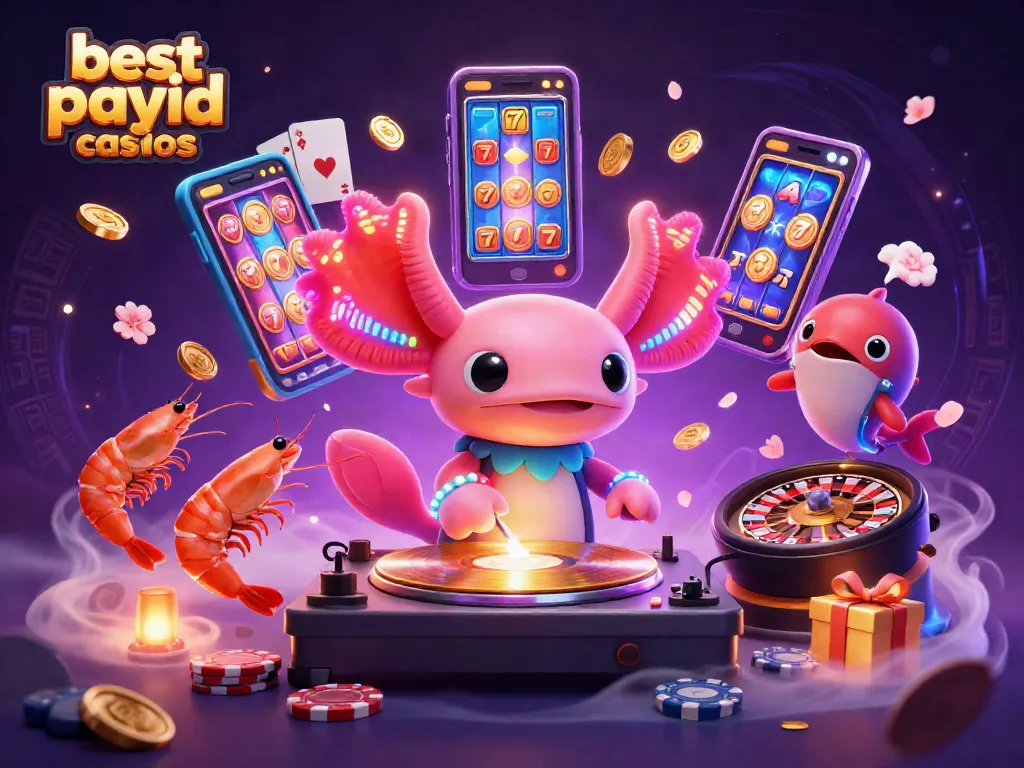 Explore the best PayID casinos with colorful slot games and vibrant neon characters.