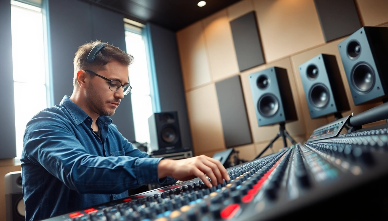 Enhance your tracks with online mastering in a professional recording studio setting.