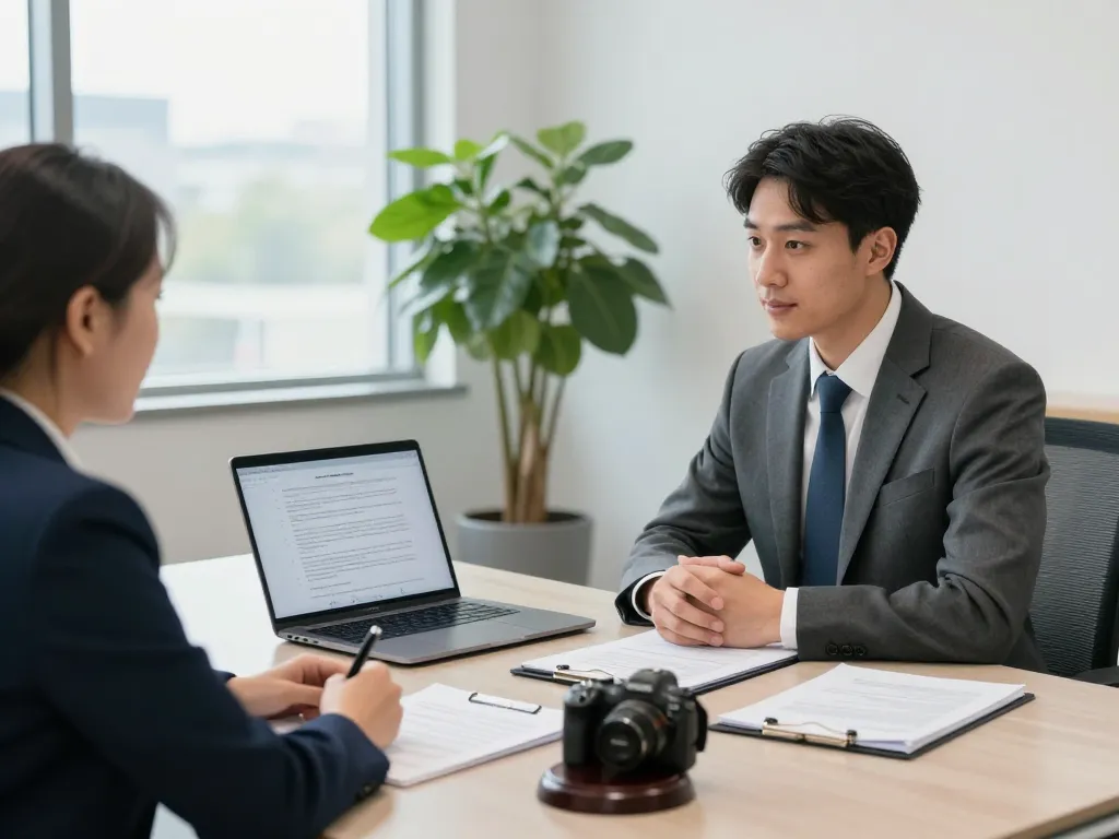 Corporate lawyer Aurora Ontario consulting client on business incorporation strategies in modern law office.