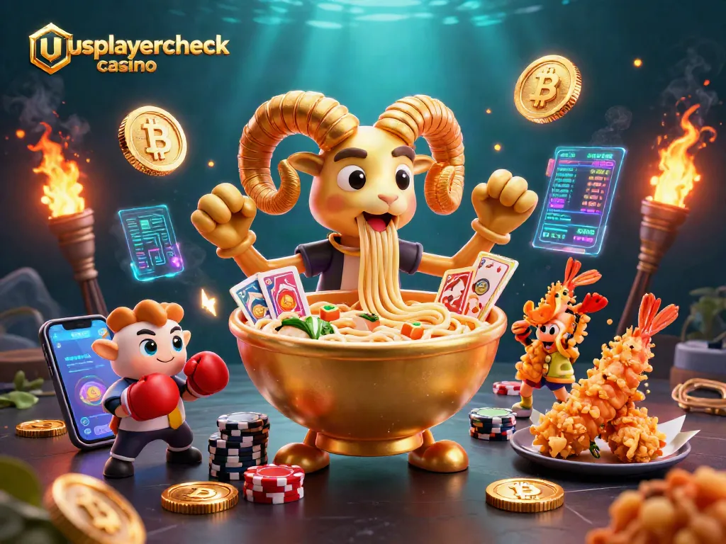 Join the excitement at usplayercheck casino with a vibrant 3D cartoon scene filled with colorful characters and crypto elements.
