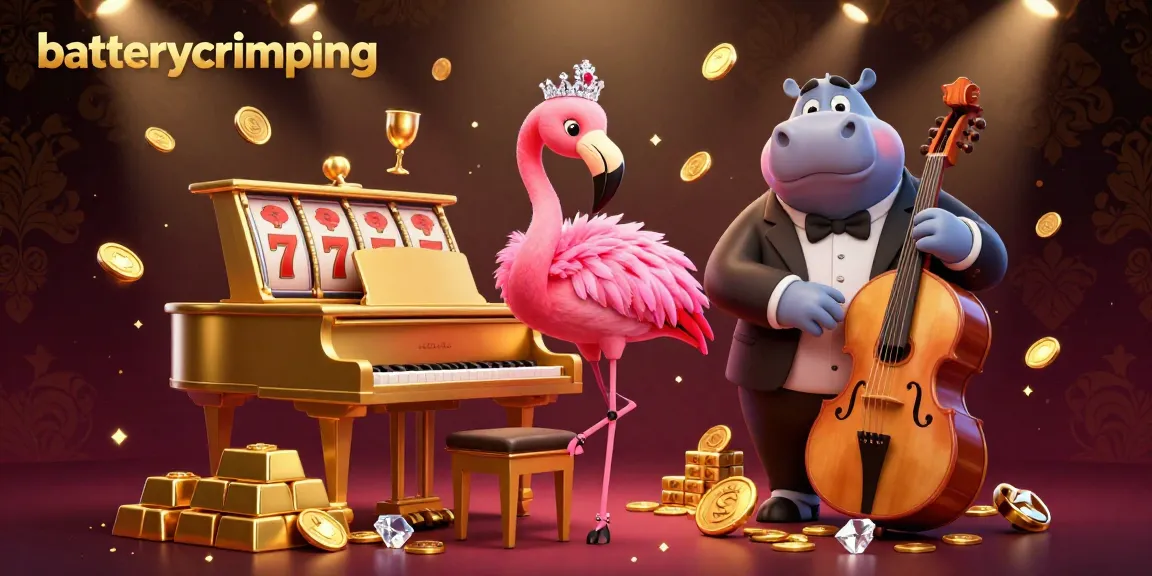 Engage with batterycrimping tools in a vibrant casino scene featuring lively characters and dynamic elements.