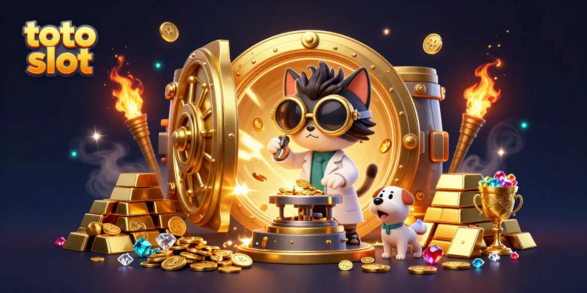 Spin the reels with exciting designs in this toto slot themed illustration filled with treasures.