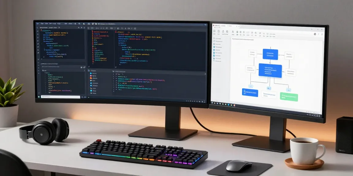 Thabet software development workspace featuring code editor and tech tools for scalable applications.