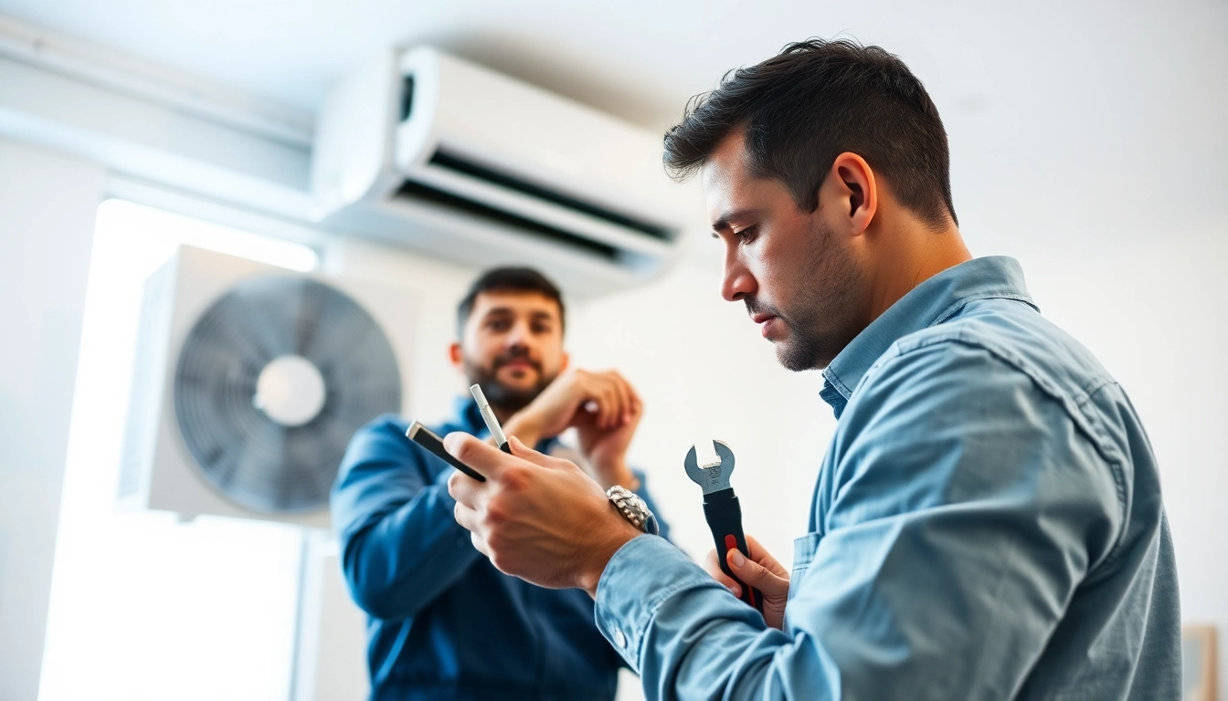 Expert air conditioning repair Tampa service technician inspecting a unit in a residential setting.