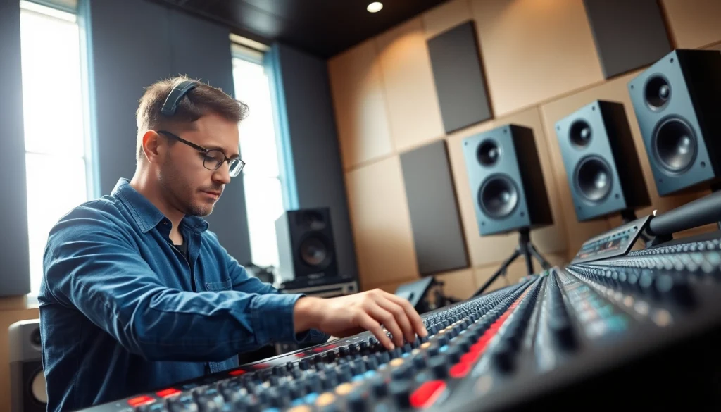 Enhance your tracks with online mastering in a professional recording studio setting.