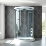 Duschkabine 80x80 in modernem Badezimmer, elegant und funktional gestaltet.