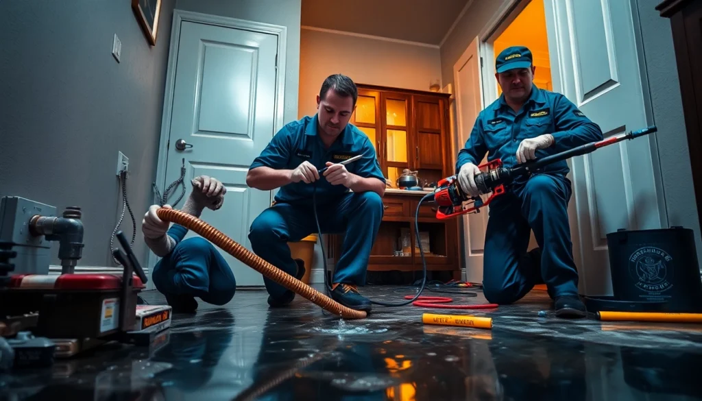 Emergency plumbing help for sewer backup in NYC, showcasing professionals resolving a critical plumbing crisis.