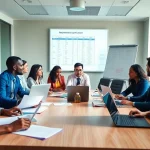 Discussing registration and certification in Federal databases during a professional meeting.