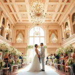 Experience the elegance of the Best Wedding Venue Jacksonville with a stunning bridal couple in a grand setting.
