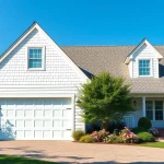 Admiring beautiful cape cod homes with attached garages surrounded by lush greenery.