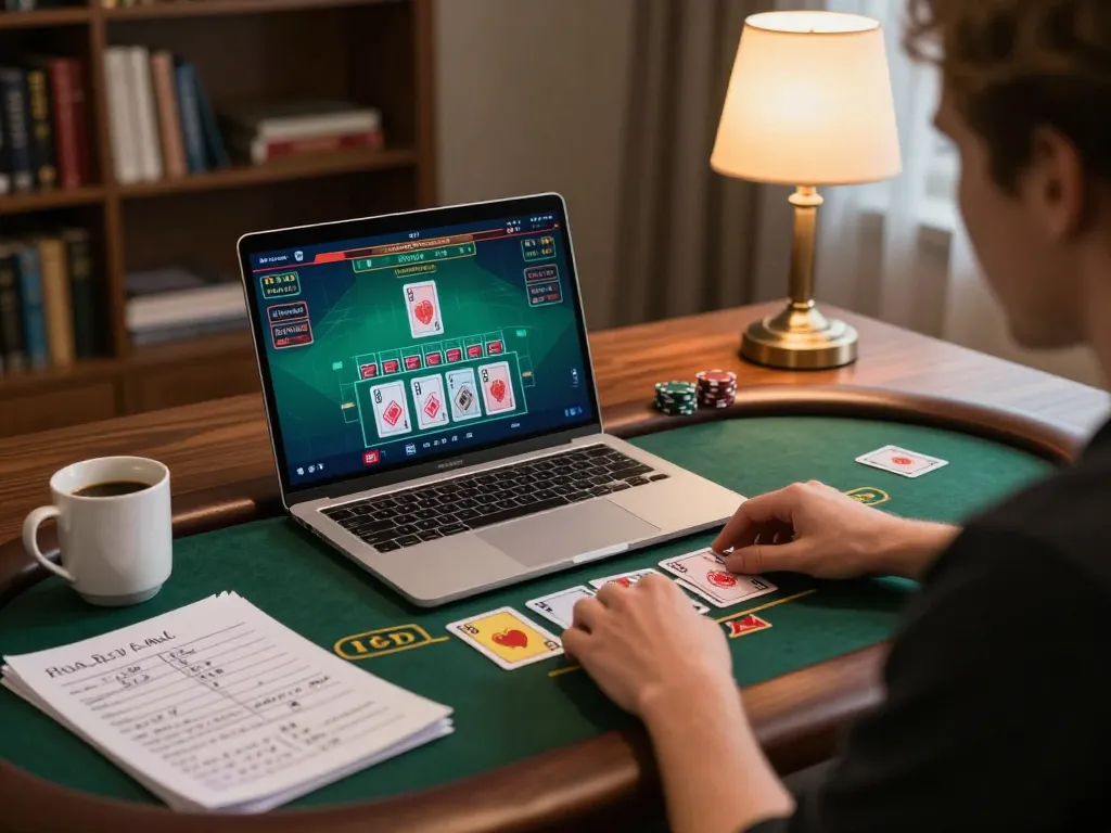 Play online blackjack at uu88 with a live dealer, strategic gameplay in a cozy home setting