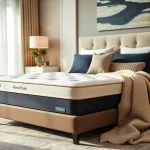 View of a premium stearns and foster estate mattress showcasing luxurious design and comfort in an elegant bedroom.