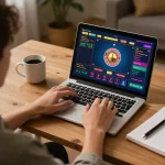 Engaging player using ee88go for live roulette gaming at home with a cozy setup