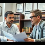 Clearwater truck accident lawyer providing legal advice in a professional office setting.