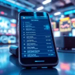 Explore the features of a call history checker displayed on a smartphone in a modern tech setting.