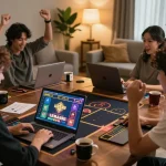 LEMACAU players celebrating a big win in an exciting online live dealer game.