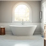 Transform your space with elegant bathroom remodelling showcasing a stunning freestanding bathtub.
