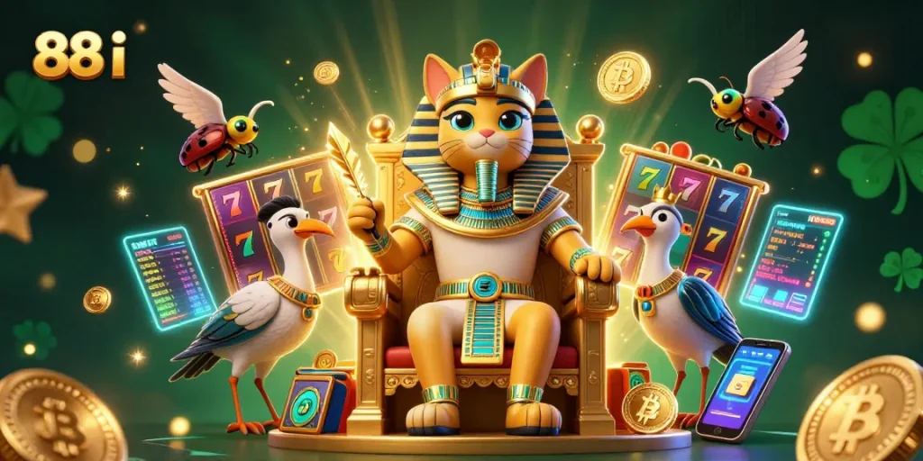 Experience thrilling slots with 88 i as the Egyptian pharaoh cat presides over jackpot wins