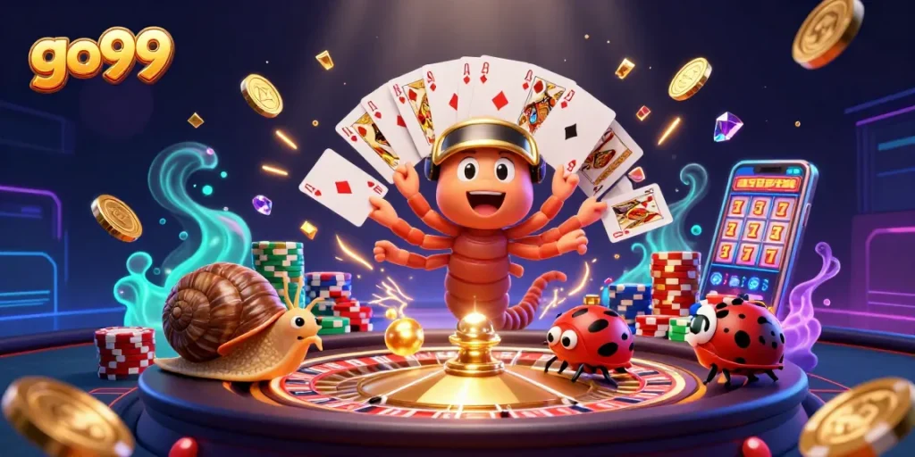 Play exciting casino games at go99 with a unique millipede dealer and high-rollers.
