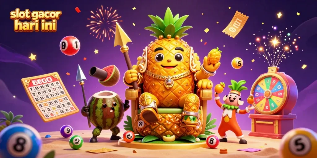 Experience the thrill of slot gacor hari ini with a vibrant casino scene featuring dynamic characters and exciting game elements.