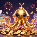 Engage in thrilling gameplay at ko66 with vibrant slot machines and dazzling golden coins.