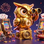 LUCK8 captivates with its stunning 3D casino scene, showcasing vibrant gambling action and festive energy.