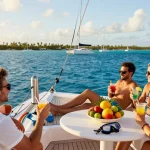 yacht rental punta cana with friends enjoying a luxurious catamaran experience