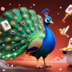Engage with luck8ss through vibrant 3D casino art showcasing a colorful peacock and cheerful penguin.