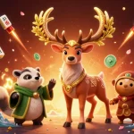 Experience fun with 11win's vibrant gaming scene featuring animated mythical characters.