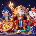 Experience thrilling action with 11win at a dynamic casino scene with Neptune and vibrant gameplay elements.